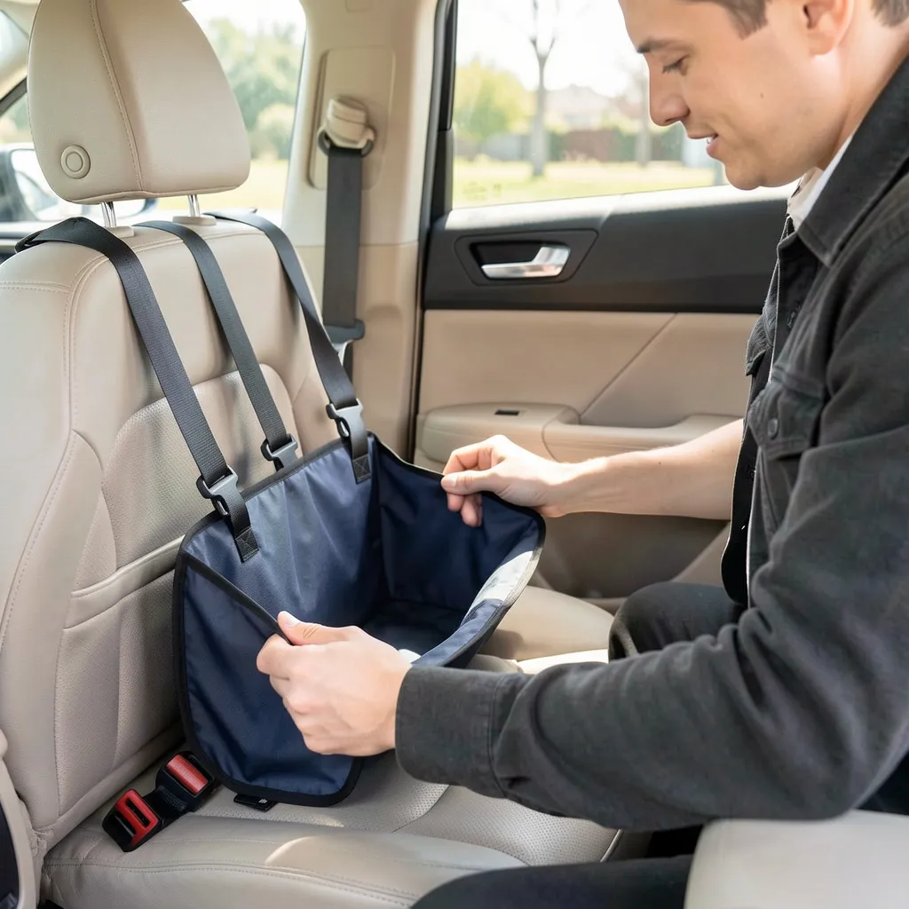 Car backseat with cover