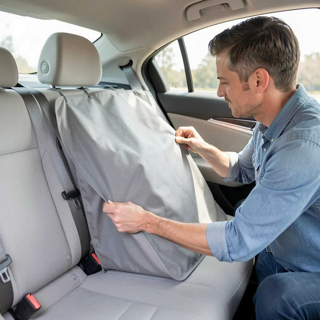 Seat cover material detail